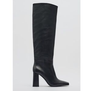 Zara leather knee high boots nwot